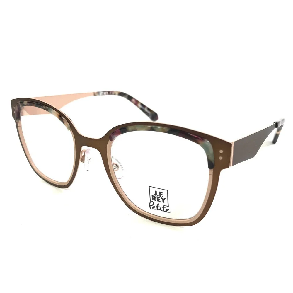 J. F. Rey Petite Eyeglasses Frames PM096 5546 Nude Tortoise Matte Gold 48-21-140